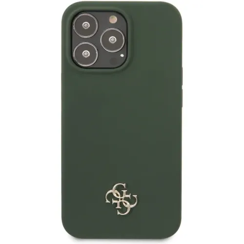 Θήκη Guess 4G Σιλικόνης Μεταλλικού Λογότυπου για iPhone 13 Pro σε χακί χρώμα