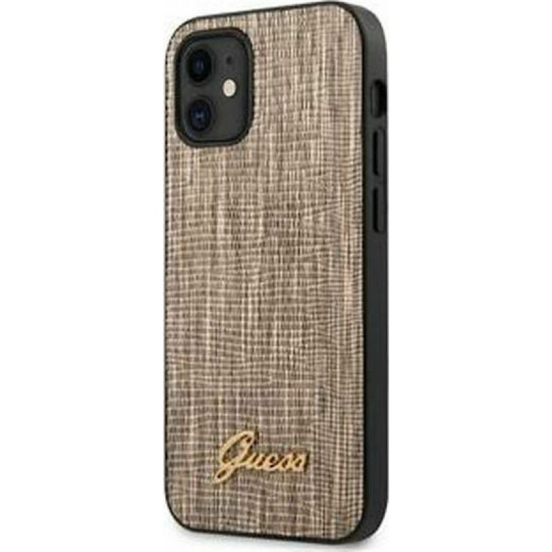 Guess Lizard Back Cover Πλαστικό Χρυσό (iPhone 12 mini)
