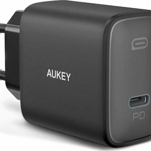 Aukey Φορτιστής Χωρίς Καλώδιο με Θύρα USB-C 18W Power Delivery Μαύρος (PA-F1)