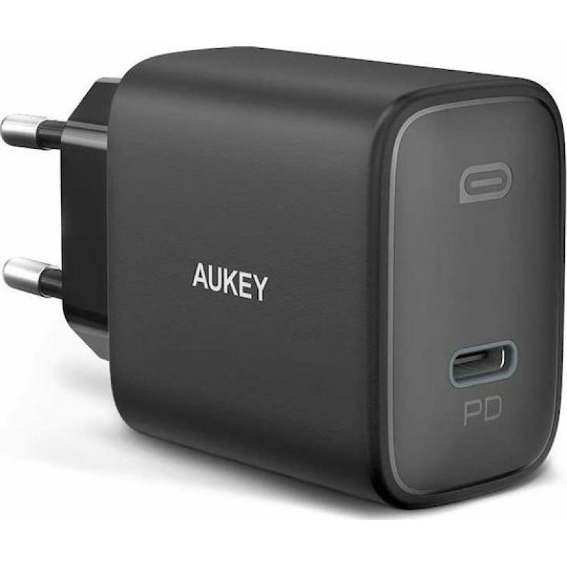 Aukey Φορτιστής Χωρίς Καλώδιο με Θύρα USB-C 18W Power Delivery Μαύρος (PA-F1)