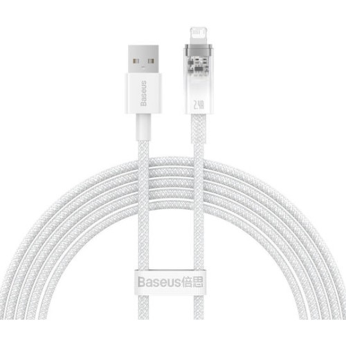 Baseus Explorer Braided USB-A to Lightning Cable 20W Λευκό 2m (CATS010102) Baseus Explorer Braided USB-A to Lightning Cable 20W Λευκό 2m (CATS010102)