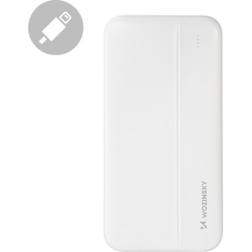 Wozinsky WPBWE1 Power Bank 10000mAh 10W με 2 Θύρες USB-A και Θύρα USB-C Λευκό