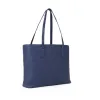 Mario Valentino Navy Embossed Logo Tote Bag