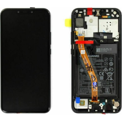 Huawei Οθόνη Service Pack με Μηχανισμό Αφής και Πλαίσιο για Huawei P40 (Μαύρο)