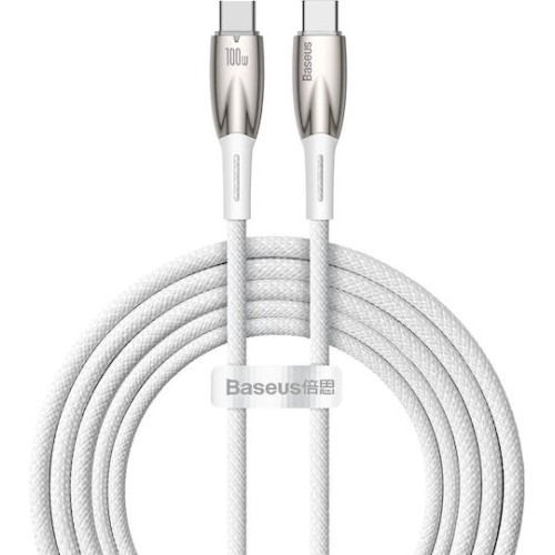 Baseus Glimmer USB 2.0 Cable USB-C male - USB-C 100W Λευκό 2m (CADH000802) Baseus Glimmer USB 2.0 Cable USB-C male - USB-C 100W Λευκό 2m (CADH000802)