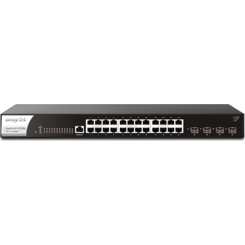 Draytek VigorSwitch P2280x Managed L3 / L2 PoE+ Switch με 24 Θύρες Ethernet και 4 SFP Θύρες Draytek VigorSwitch P2280x Managed L3 / L2 PoE+ Switch με 24 Θύρες Ethernet και 4 SFP Θύρες