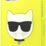 Karl Lagerfeld Choupette Head Back Cover Σιλικόνης Fluo Yellow (iPhone 13 Pro)