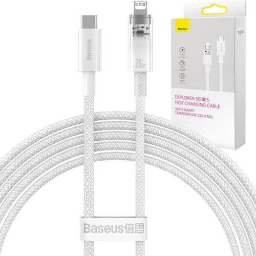 Baseus Explorer Braided USB-A to Lightning Cable 20W Λευκό 2m (CATS010302) Baseus Explorer Braided USB-A to Lightning Cable 20W Λευκό 2m (CATS010302)