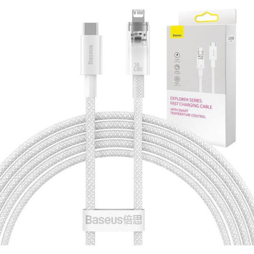 Baseus Explorer Braided USB-A to Lightning Cable 20W Λευκό 2m (CATS010302) Baseus Explorer Braided USB-A to Lightning Cable 20W Λευκό 2m (CATS010302)