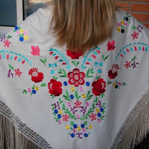 WOMAN SHAWL  FLAMENCO PGM3933 140 CM