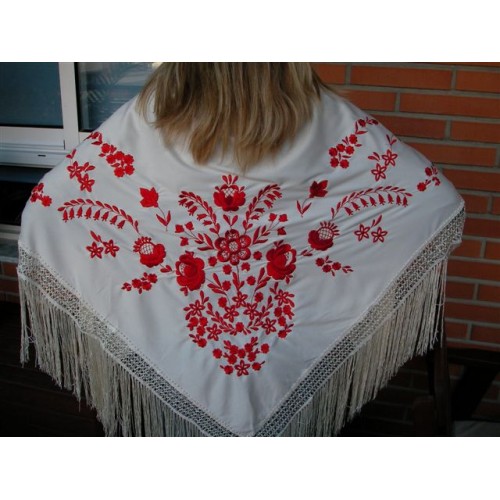 WOMAN SHAWL  FLAMENCO PGBL42 140 CM