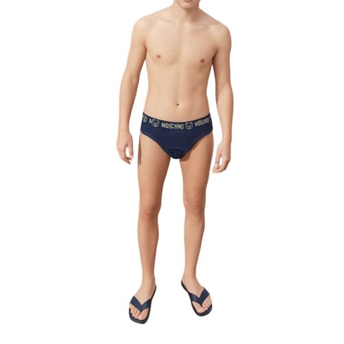 Moschino Logo Waistband Briefs Navy