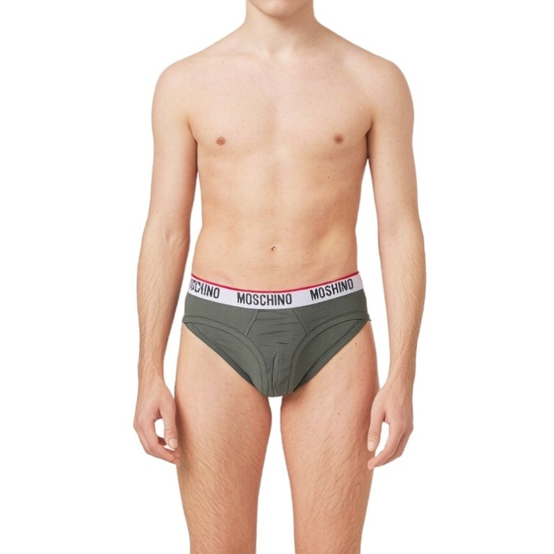 Moschino Logo Waistband Brief Green