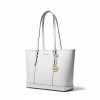 Michael Kors Jet Set Large Leather Tote White