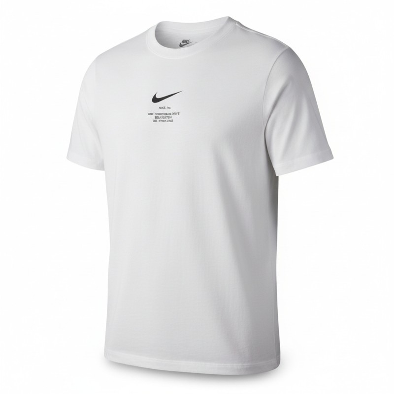 Nike Swoosh Address White Cotton T-Shirt