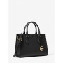 Michael Kors Black Leather Structured Satchel Handbag