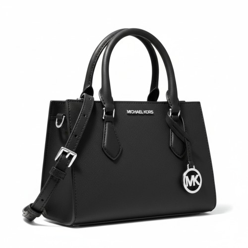 Michael Kors Black Leather Satchel Handbag