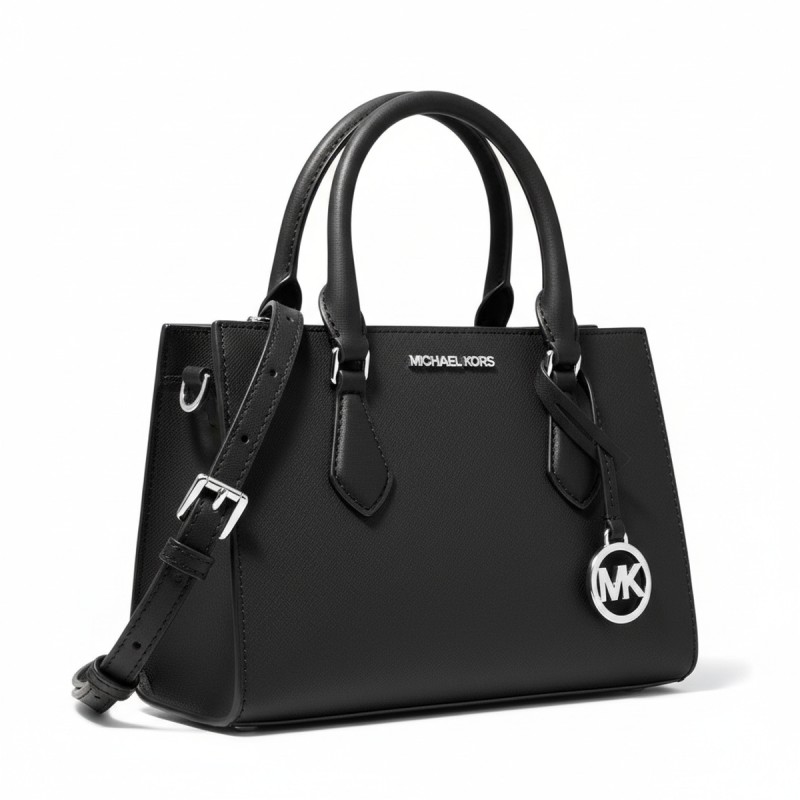 Michael Kors Black Leather Satchel Handbag