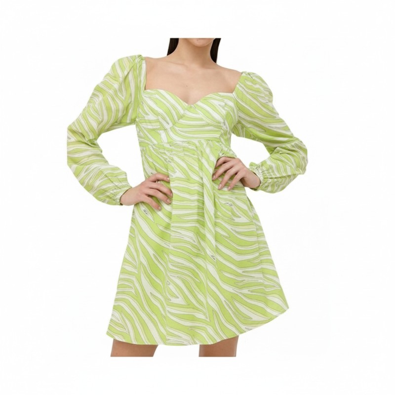 Michael Kors Zebra Print Mini Dress Lime