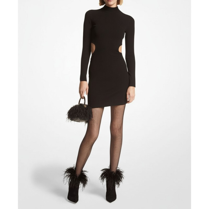Michael Kors Cutout Turtleneck Dress Black