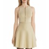 Michael Kors Metallic Zip Front Dress Gold