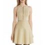 Michael Kors Metallic Zip Front Dress Gold