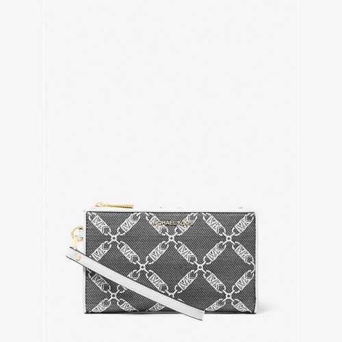 Michael Kors Jet Set Monogram Wallet Black White