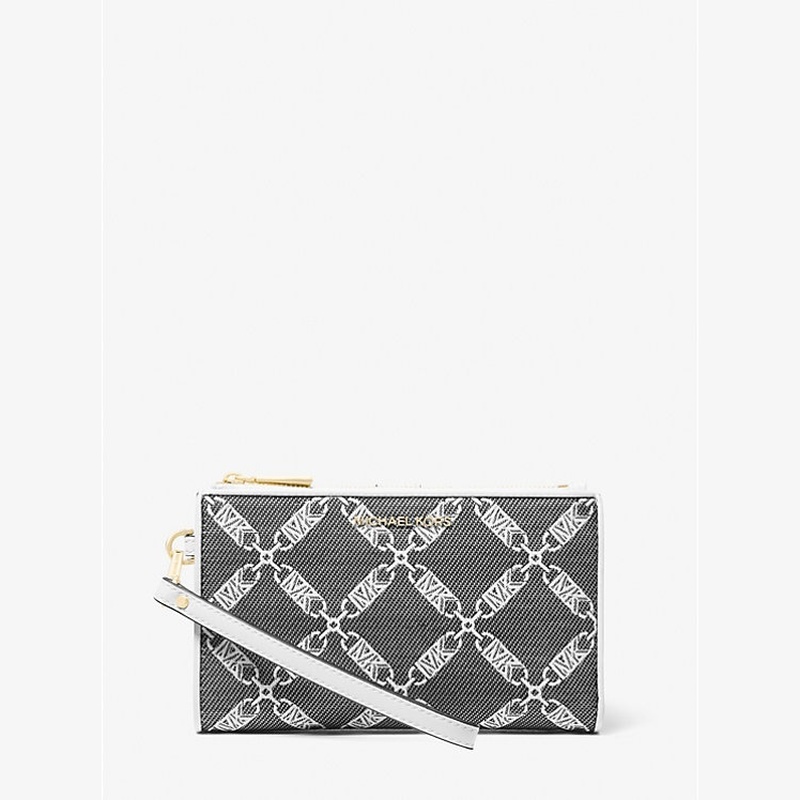 Michael Kors Jet Set Monogram Wallet Black White