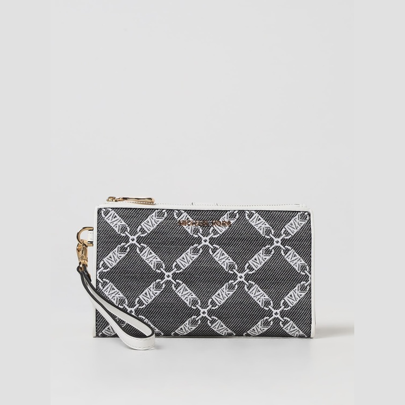 Michael Kors Jet Set Monogram Wallet Black White