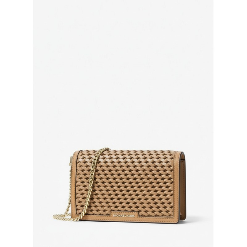 Michael Kors Jet Set Woven Crossbody Bag Brown