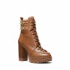 Michael Kors Studded Platform Combat Boots Brown