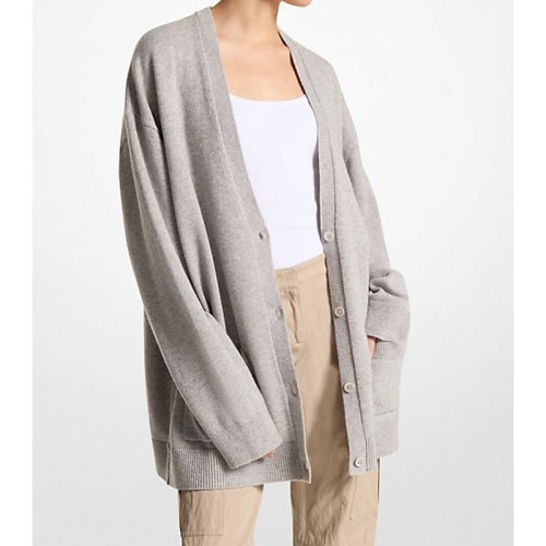 Michael Kors Oversized Button Cardigan Grey