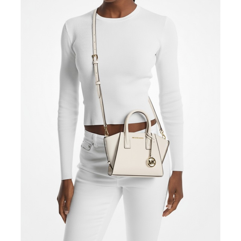 Michael Kors Avril Structured Satchel Cream