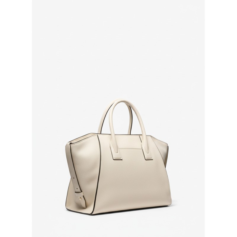 Michael Kors Avril Leather Satchel Cream