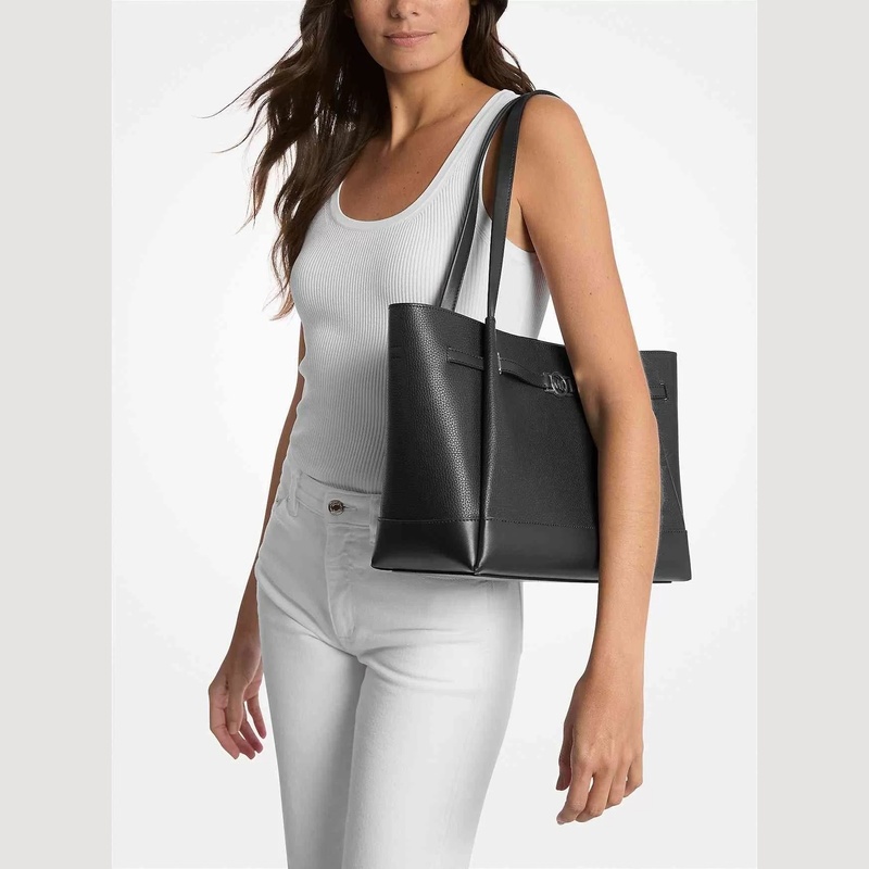 Michael Kors Reed Leather Shoulder Bag Black