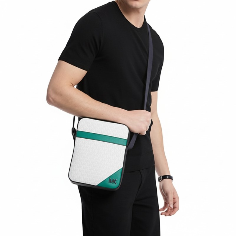 Michael Kors Cooper Crossbody Bag White Green
