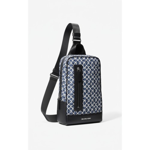 Michael Kors Lautner Monogram Sling Bag Black