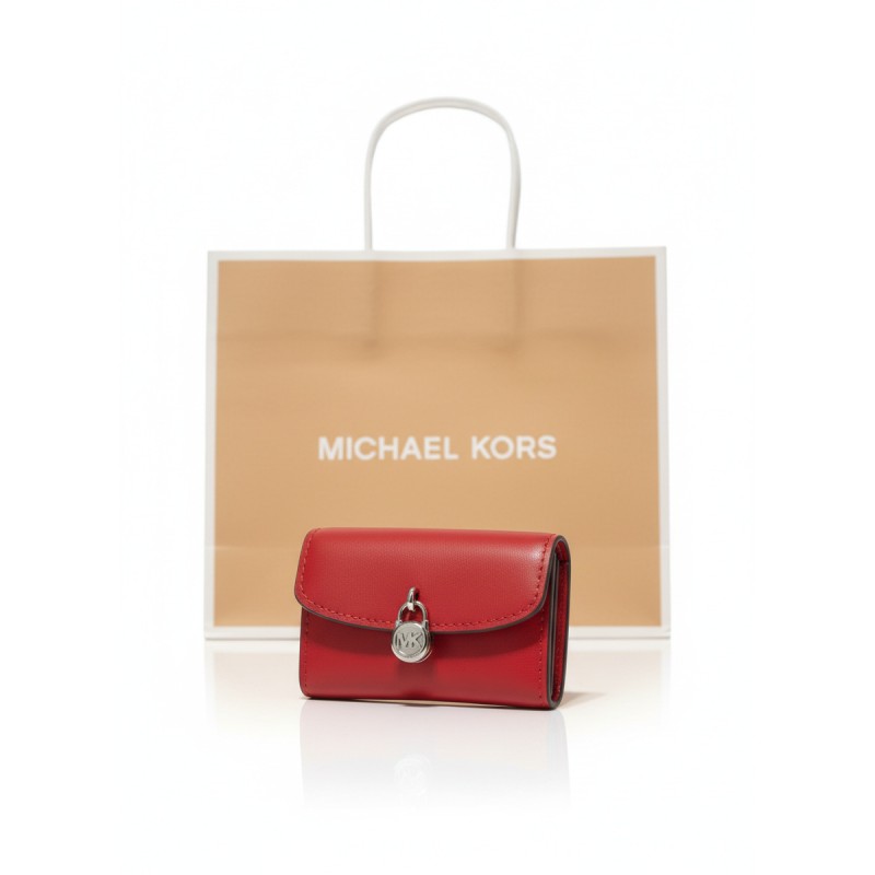 Michael Kors Lyra Compact Leather Wallet Red