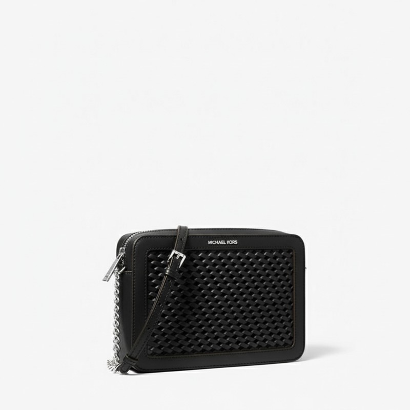 Michael Kors Jet Set Woven Crossbody Black