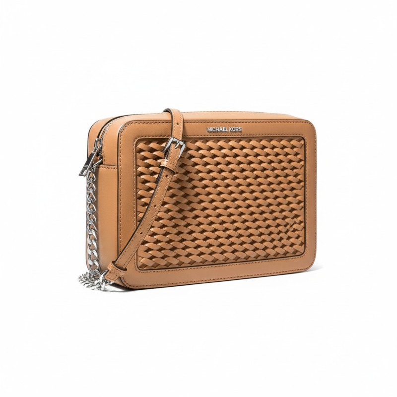 Michael Kors Woven Crossbody Bag Beige