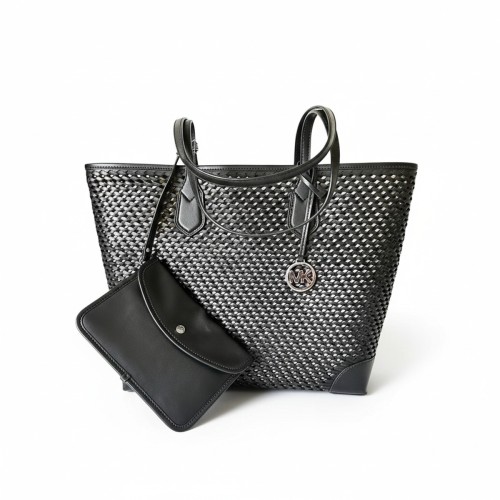 Michael Kors Perforated Leather Tote Bag Black