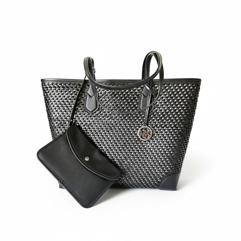 Michael Kors Perforated Leather Tote Bag Black