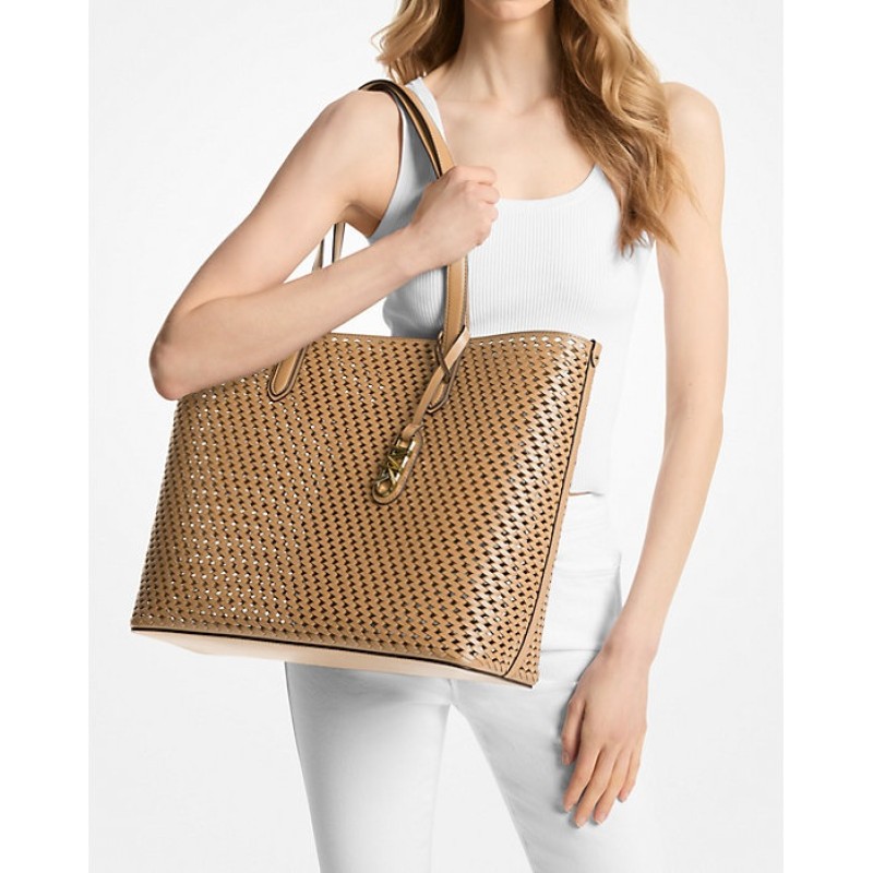 Michael Kors EVA Perforated Tote Beige