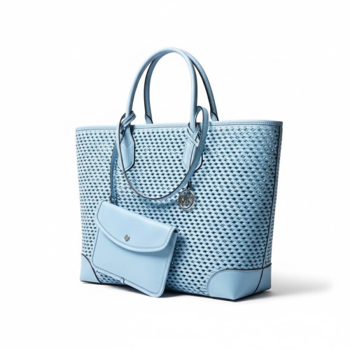 Michael Kors Perforated Leather Tote Light Sky