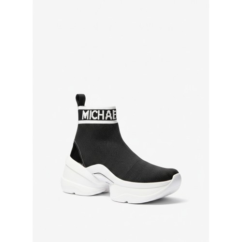 Michael Kors Black Knit Sock Sneaker White
