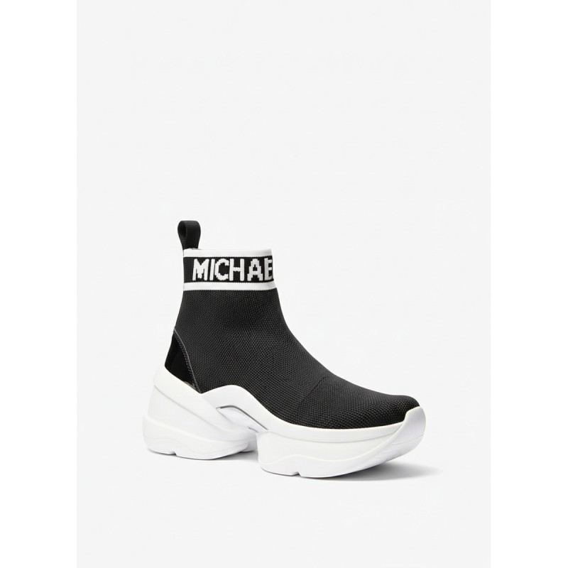 Michael Kors Black Knit Sock Sneaker White