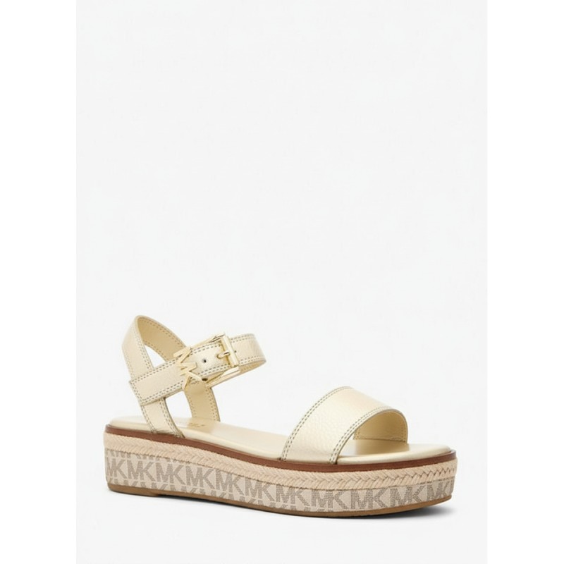 Michael Kors Richie Espadrille Platform Sandals Gold