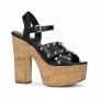 Michael Kors Black Studded Platform Sandals Cork