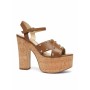 Michael Kors Studded Cork Platform Sandals Brown