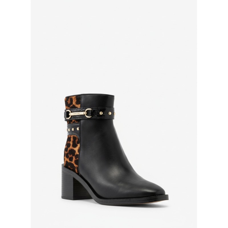 Michael Kors Leopard Print Ankle Boots Black